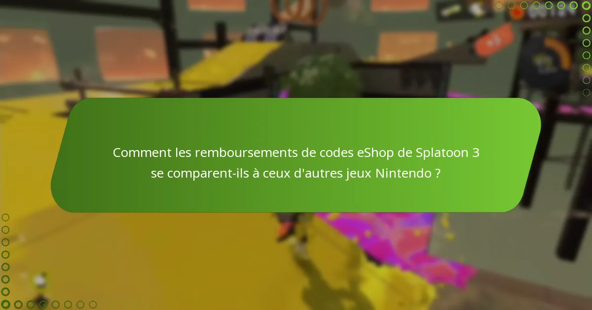 Quelles sont les conditions et les termes pour les remboursements de codes eShop de Splatoon 3 ?