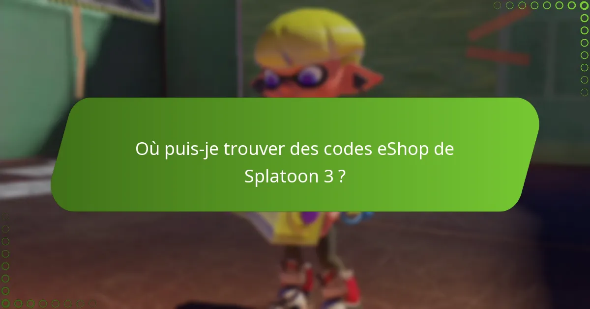 Quelles plateformes prennent en charge le suivi des codes eShop de Splatoon 3 ?