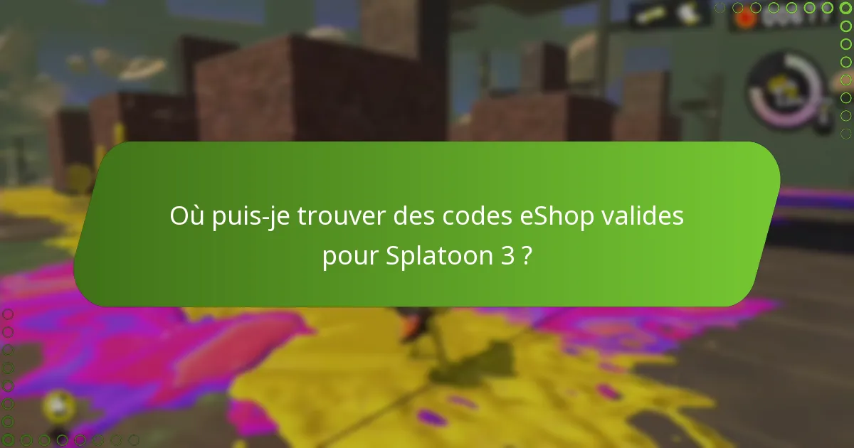 Comment échanger les codes eShop de Splatoon 3 ?